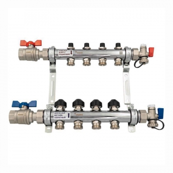 Коллектор для теплого пола с термовентилями REHAU HKV 6 выходов нерж. сталь 12180613001