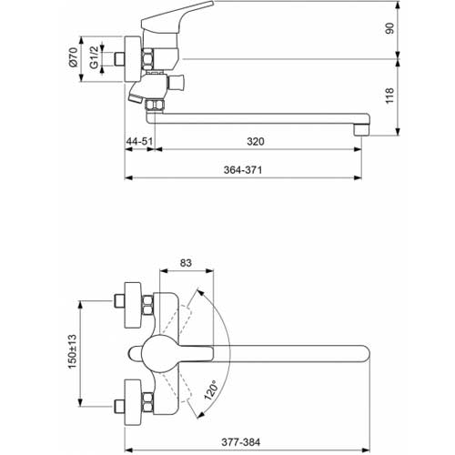 Смеситель для ванны Vidima Форм однорычажный с душевым набором BA067AA BA067AA
