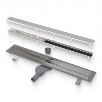 Душевой лоток Alca Plast APZ13-DOUBLE6 850 мм с решеткой DOUBLE нержавеющая сталь APZ13-DOUBLE6-850