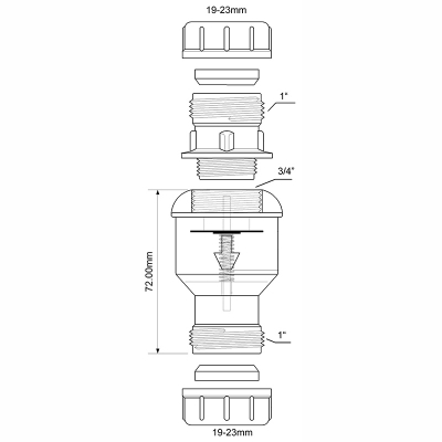 Канализационный обратный клапан McAlpine вертикальный D19-23 мм белый CONVALVE