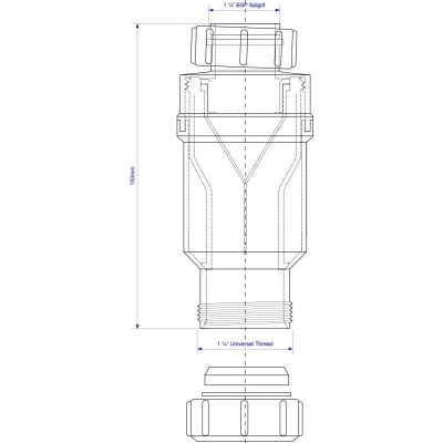 Сифон McALPINE с сухим затвором 1"1/2-40 мм MRNRV40PB