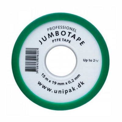Фум лента для воды Unipak JUMBOTAPE 19мм*0.2мм*15м 1000507
