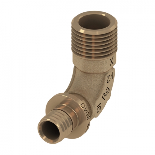 TECEflex Уголок 90° 16 мм x R 1/2'' НР бронза 707801