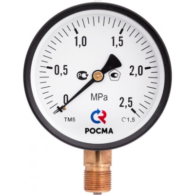 Манометр Росма ТМ-310Р.00 63/10 (1/4", 0-10 бар, 2,5) радиальный 00000008920