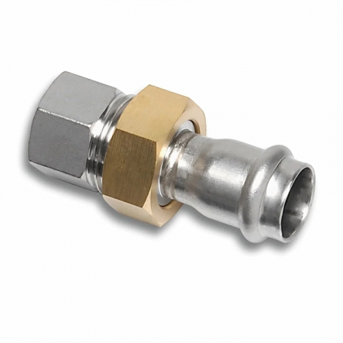 Сгон прессовый Sanha 22x3/4" ВР с плоским уплотнением 9330G нержавеющая сталь 69330G2234