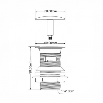 Выпуск для сифонов McAlpine 1"1/4 х 60мм DWU60-CB DWU60CB