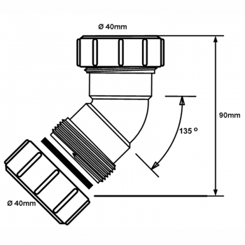 Отвод McAlpine компрессионный 40 х 40 мм 135° 40B-WH 40BWH