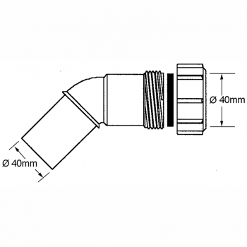 Отвод McAlpine компрессионный 40 х 40 мм 135° обжимной 40D-WH 40DWH
