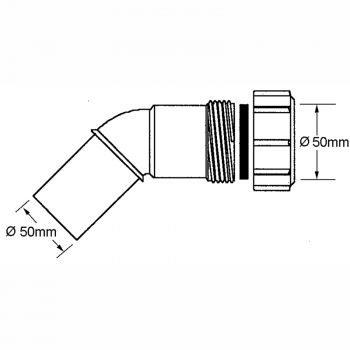 Отвод McAlpine компрессионный 50 х 50 мм 135° обжимной 50D-WH 50DWH