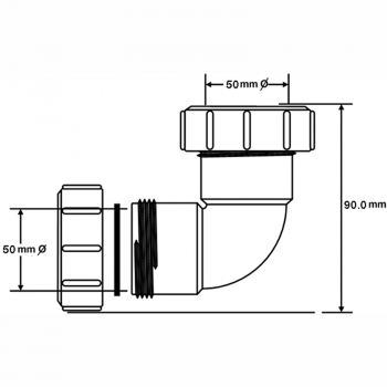 Отвод McAlpine компрессионный 50 мм 90° 50A-WH 50AWH