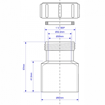 Переход компрессионный McAlpine 32 х 50 мм 5032J-WH 5032JWH