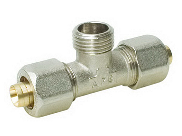 Тройник обжимной A.P.E 733 L 1/2"х16 НР 733L1216
