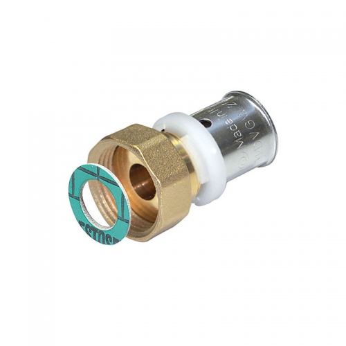 Муфта пресс с накидной гайкой плоская Comisa 16 мм - 1/2" ВР 87.42.150
