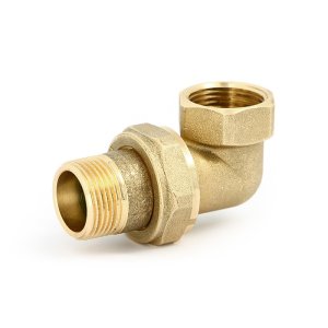 Американка угловое Uni-Fitt 3/4" ВН с плоской прокладкой латунь 652G3000