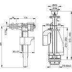Арматура для бачка AlcaPlast SA08A 1/2" с боковым подводом SA0812CHROM