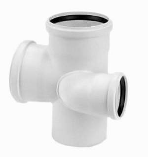 Крестовина разнопроходная с увеличенным проходом слева Rehau Raupiano Plus 110/75/110/87* 11237711001