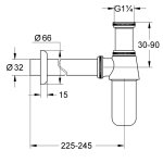 Сифон бутылочный для раковины Grohe 1"1/4 28920000