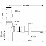 Сифон бутылочный латунный McAlpine CA32MINI-AB MINI 32 мм без выпуска цвет античная бронза CA32MINIAB