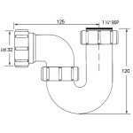 Сифон для биде McAlpine 32 мм P-образный без выпуска MRBD1