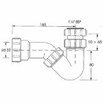 Сифон для биде McAlpine 32 мм P-образный без выпуска регулируемый MRBD2