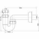 Сифон для мойки и раковины McAlpine MRSK14 40 мм с отводной трубой без выпуска MRSK14