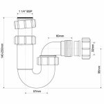 Сифон для мойки и умывальника McAlpine MRW6 32 мм P-образный горизонтальный выход MRW6