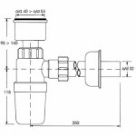 Сифон для писуара McAlpine HC2P 32 мм с отводной трубой HC2P