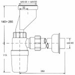 Сифон для писуара McAlpine HC2PO-40 40 мм со смещением и отводной трубой HC2PO40