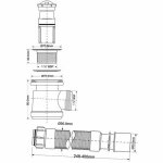 Сифон для поддона McAlpine MRS2C-F (выпуск 70 мм) 50/60-1"1/2 h92 мм с гофрой 40/50 (L300-500 мм) MRS2CF