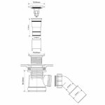 Сифон для поддона McAlpine MRS2CL-CB (выпуск 70 мм) 50/60-1"1/2 h92 мм с трубкой 40/50 (тип кнопка) MRS2CLCB