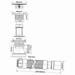 Сифон для поддона McAlpine MRS3C-SF (выпуск 85 мм) 50/75-1"1/2 h92 мм с гофрой 40/50 (L300-500 мм) MRS3CSF