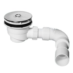 Сифон для поддона McAlpine MRS4C-F (выпуск 113 мм) 90/100-1"1/2 h82 мм с гофрой 40/50 (L300-500 мм)