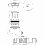 Сифон для поддона McAlpine MRS4C-F (выпуск 113 мм) 90/100-1"1/2 h82 мм с гофрой 40/50 (L300-500 мм) MRS4CF