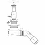 Сифон для поддона McAlpine MRS6C-SL-65 (выпуск 80 мм) 50/75-1"1/2 h65 мм с трубкой 40/50 MRS6CSL65