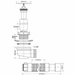 Сифон для поддона McAlpine MRS6C-SLF-65 (выпуск 80 мм) 50/75-1"1/2 h65 мм с гофрой 40/50 (L300-500 м MRS6CSLF65