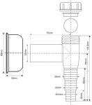 Сифон для подключения стиральной машины McAlpine WMV-32WH 32 мм с обратным клапаном WMV32WH