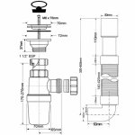 Сифон для раковины и мойки McAlpine MRSK9 40-32 мм с угловой гофрой 40-50 мм MRSK9