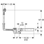 Сифон для ванны GEBERIT Uniflex поворотный 150.520.21.1