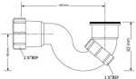 Сифон для ванны McAlpine MRB6-32 P-образный 1"1/4-32 мм без выпуска MRB632