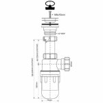 Сифон McAlpine MRSK13R-CP 40 мм с вставкой АНТИСИФОН хром. пластик MRSK13RCP