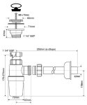 Сифон McAlpine MRW1 32 мм универсальный с трубкой MRW1
