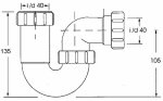Сифон трубный для мойки и раковины McAlpine 5255 40 без выпуска 5255