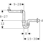 Сифон трубный Geberit для умывальника d 40 мм G 1"1/2 x 1"1/4 белый 151.107.11.1