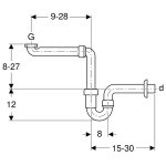 Сифон трубный Geberit для умывальника d 40 мм G 1"1/2 x 1"1/4 белый 151.107.11.1