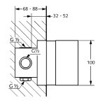 Скрытая часть смесителя для душа KLUDI 1/2" 38828