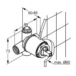 Скрытая часть смесителя для душа KLUDI 1/2" 3 отвода 38826N