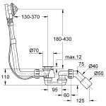 Слив- перелив для нестандартых ванн Grohe TALENTO 28943000