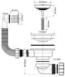 Слив-перелив для мойки McAlpine OF2-113ES с круглым сливом горизонтальный Dy1"1/2 OF2113ES