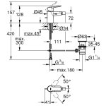 Смеситель для биде Grohe BauEdge с цепочкой хром 23332000