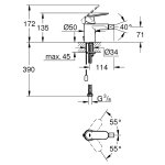 Смеситель для биде Grohe Eurosmart Cosmopolitan с цепочкой хром 32840000